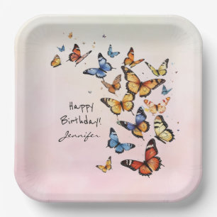 Whimsical Birthday Party Butterfly Paper Plate