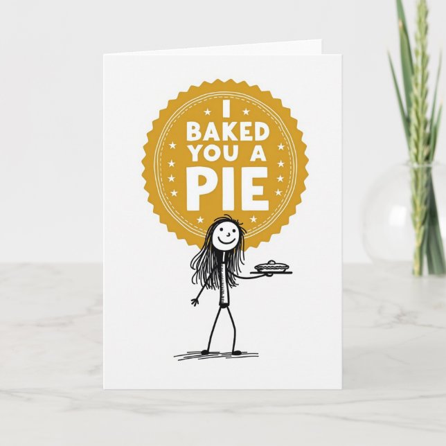 Whimsical Birthday Pie Card (Front)