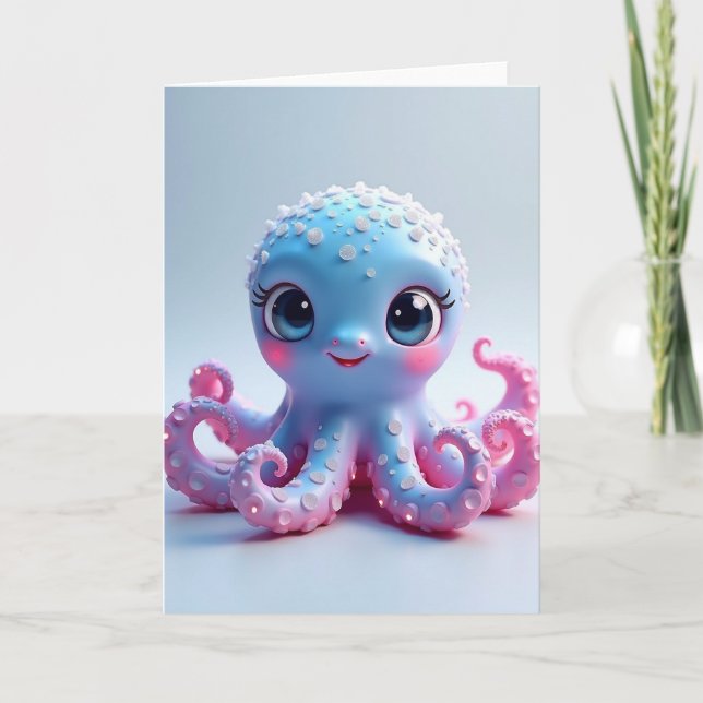 Whimsical Birthday Sea Creature Card (Front)