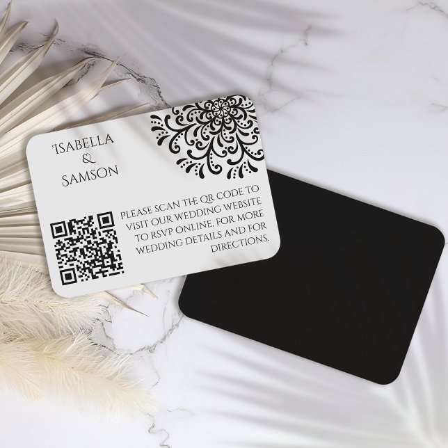 Whimsical Black and White Flourish Enclosure Card (Creator Uploaded)