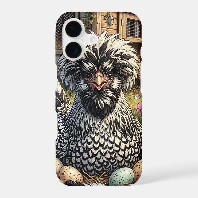 Whimsical Black and White Polish Chicken Coop (Back)