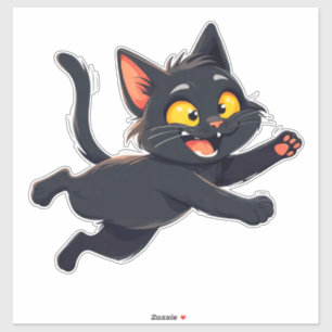 Whimsical Black Cat Illustration