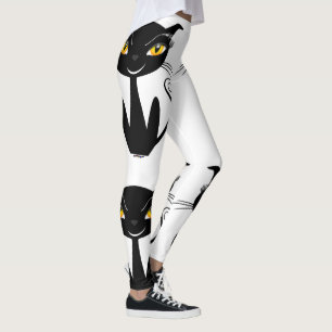 Whimsical Black Cat Leggings