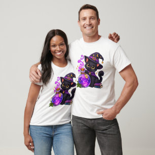 Whimsical Black Cat Potion Witch Cute Magic T-Shirt