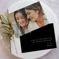 Whimsical Black Faded Photo Bridesmaid Card