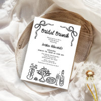 Whimsical Black Hand Drawn Bridal Brunch Shower