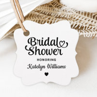 Whimsical Black Heart Script Wedding Shower