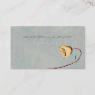 Whimsical Blau and Yellow on Painted Florals Business Card