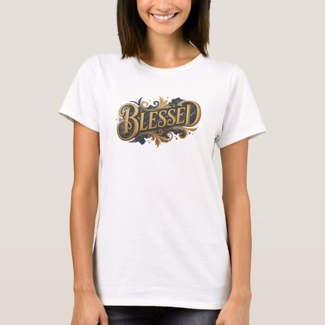 Whimsical BLESSED 2D Artwork Creation T-Shirt (Front)