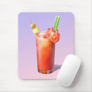 Whimsical Bloody Mary: Surreal Cocktail Art Mouse Pad