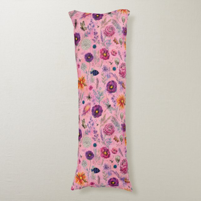 Whimsical Bloom Garden Body Cushion (Front Vertical)