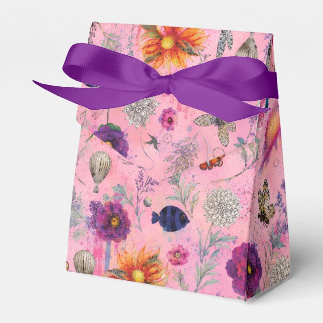 Whimsical Bloom Garden Favour Box (Front Side)