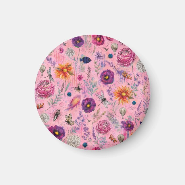 Whimsical Bloom Garden Magnet (Front)