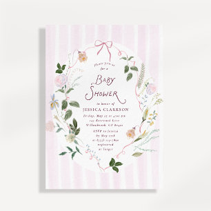 Whimsical Blooming Floral Baby Shower Invitation