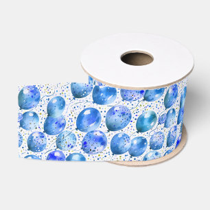 Whimsical Blue Birthday/Baby Shower Grosgrain Ribbon