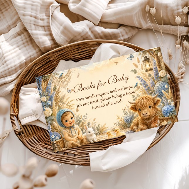 Whimsical Blue Boho Books for Baby Enclosure Card (Creator Uploaded)
