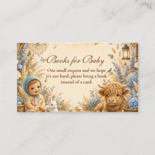 Whimsical Blue Boho Books for Baby Enclosure Card