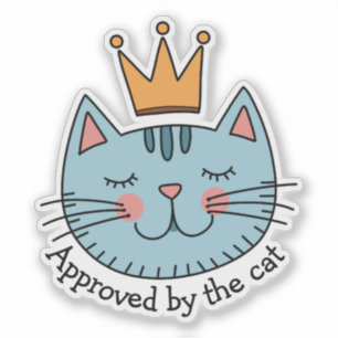 Whimsical Blue Cat With A Yellow Crown Custom