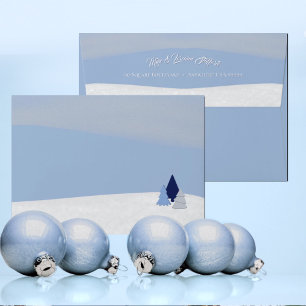 Whimsical Blue Christmas Trees Envelope