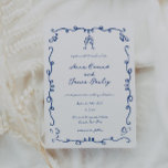 Whimsical Blue Doodle Frame Wedding Invitation<br><div class="desc">Whimsical French Blue Doodle Frame,  wedding invitation.</div>