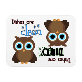 Whimsical Blue Eyed Brown Owl Dishwasher Magnet