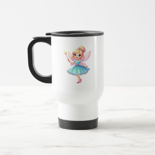 Whimsical Blue Fairy Travel Mug (Left)