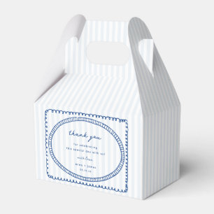 Whimsical Blue Hand Drawn Frame Wedding Favour Box