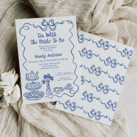 Whimsical Blue Hand Drawn Tea Bridal Shower