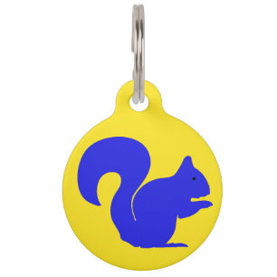 Whimsical Blue Squirrel Custom Dog Tag