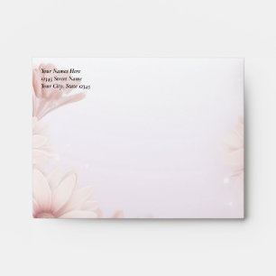 Whimsical Blush Pink Daisies Envelope