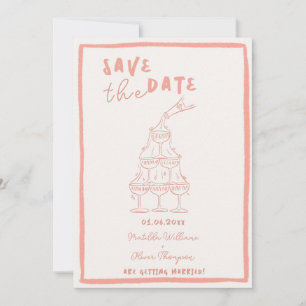 Whimsical Blush Pink Save The Date Invitation