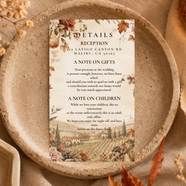 Whimsical Boho Autumn Wedding Enclosure Card (Creator Uploaded)