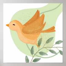 Whimsical boho bird,