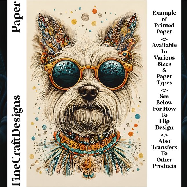 Whimsical Boho Chic Westie Dog CK7 Scrapbook Paper (Creator Uploaded)