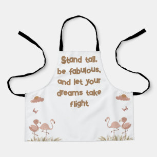 Whimsical Boho Flamingo Monogrammed   Apron