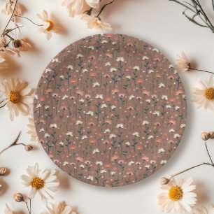 Whimsical Boho Floral Pattern Fall House Warming  Paper Plate