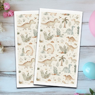 Whimsical Boho Jungle Dinosaur Pattern Napkin