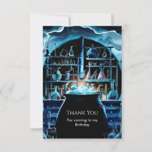 Whimsical Boho Magic Scientist Birthday Thank You Card
