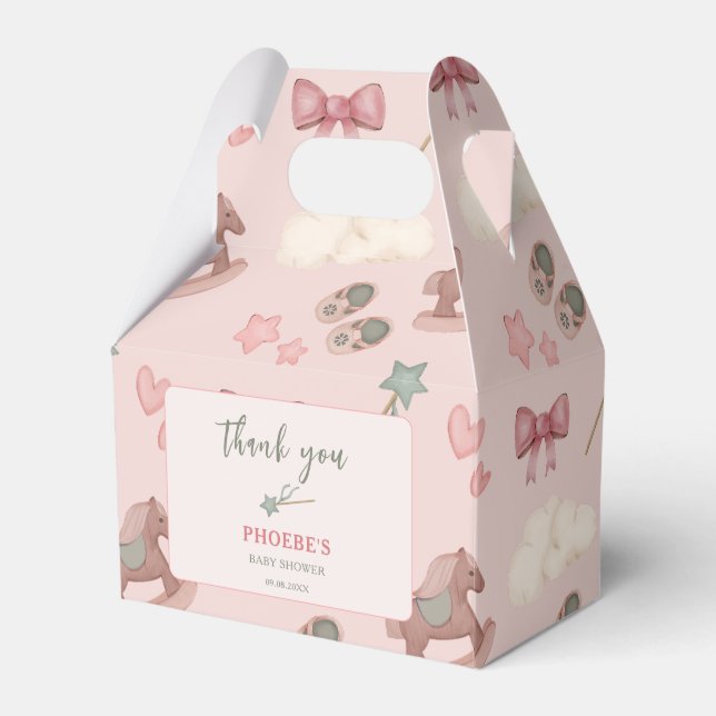 Whimsical Boho Nursery Bassinet Dreams Horse Favour Box (Front Side)