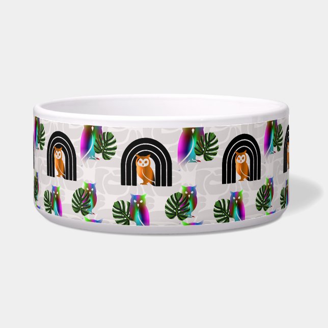 Whimsical Boho Owl & Tropical Monstera Leaf (Front)