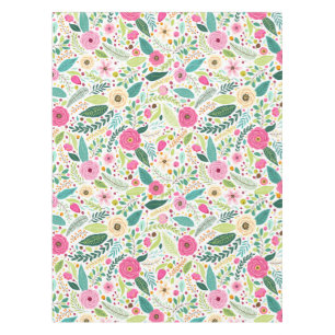 Whimsical boho Pink rose garden  Tablecloth