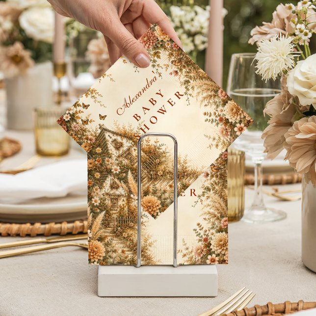 Whimsical Boho Pumpkin Baby Shower Napkin (Creator Uploaded)