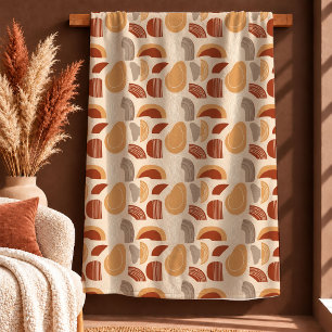 Whimsical Boho Rainbows Terracotta Brown Blanket G