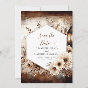 whimsical boho rustic wedding save the date