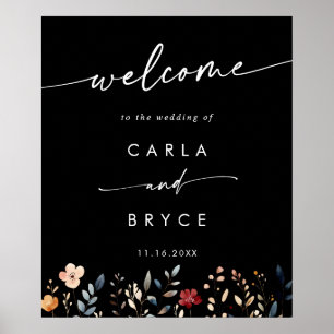 Whimsical Boho Wildflower DIY Wedding Welcome Sign