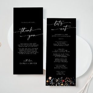 Whimsical Boho Wildflower Thank You and Wedding Menu