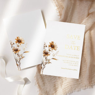 Whimsical boho wildflower wedding save the date