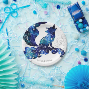 Whimsical Boho Wolf Birthday Paper Plate