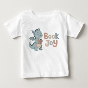 Whimsical Book Joy Dragon Reading Book Baby  T-Shirt