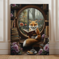 Whimsical Book Nook Reading Fox